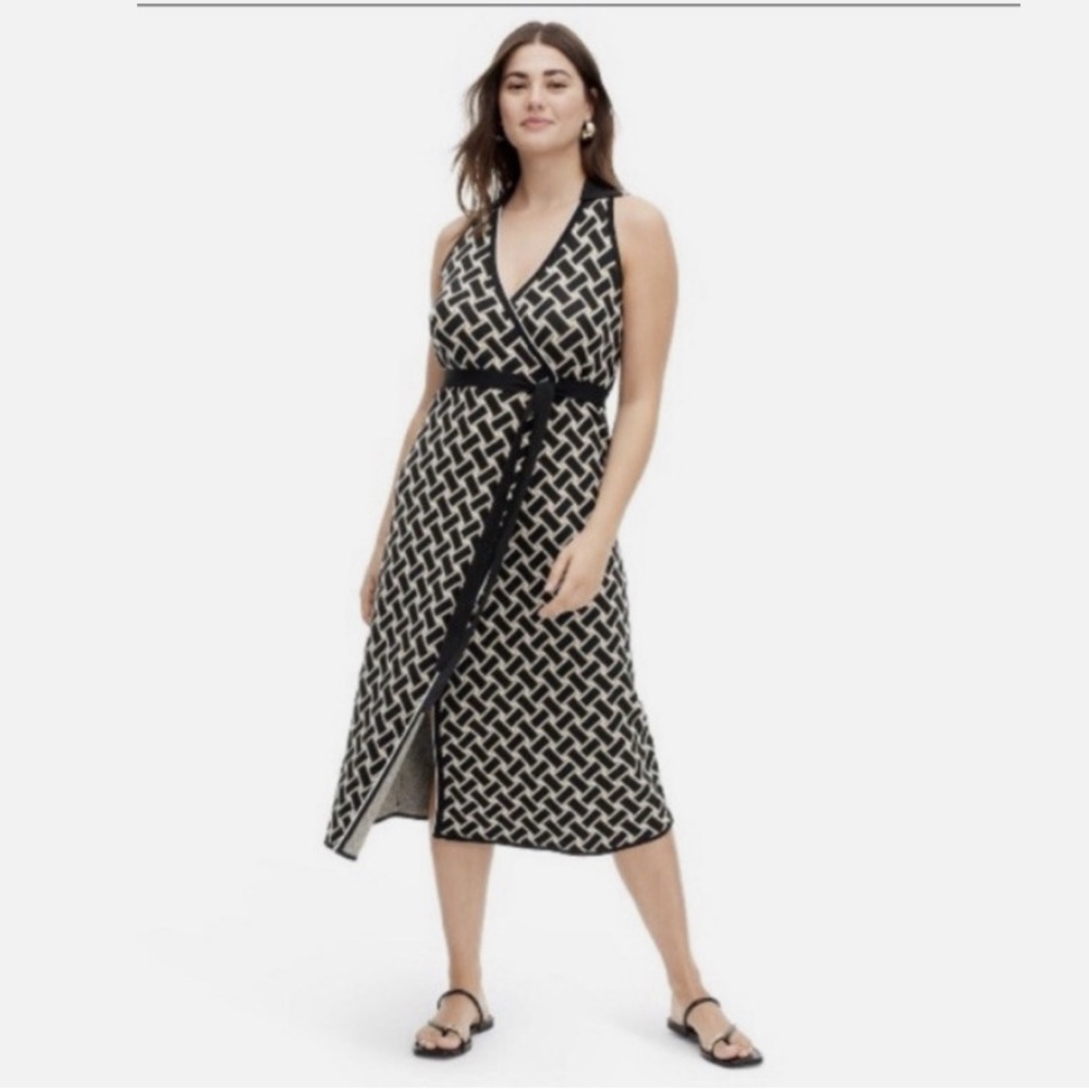 DVF Diane Von Furstenberg x Target Vintage Weave Neutral Knit Midi Wrap Dress XS - Picture 3 of 7